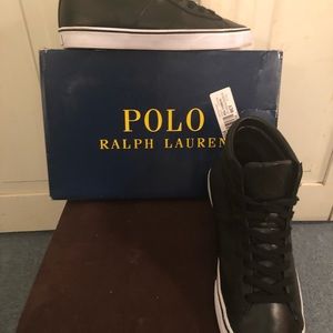 POLO RALPH LAUREN HI TOP LEATHER SNEAKERS (SHAW)